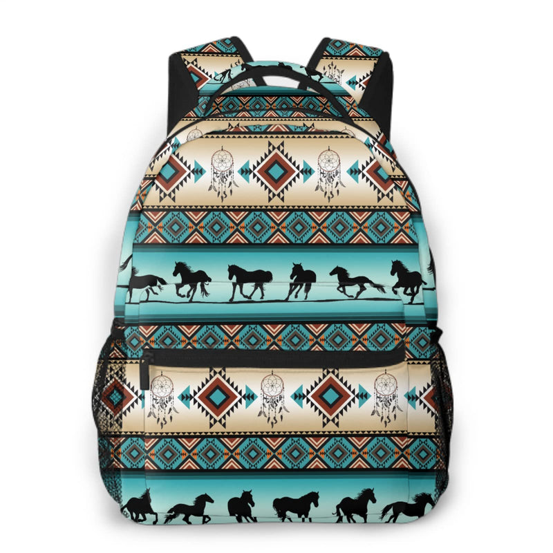 Navajo Horse Backpacks for Girls Boys Kids Aztec Backpack Tribal Print Bookbag Back to School Gifts Bag 2nd 3rd 4th 5th 6th Grade