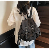 Cutemoria Women's Fashion Backpack Purse Japanese Style Shoulder Bag Large Capacity Lightweight Backpack for Travel Work (Black)