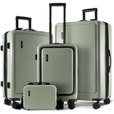 TRAVELARIM Hard Shell Luggage Sets with Spinner Wheels 4 Piece, Expandable Large Suitcases with TSA Lock, Travel Large Suitcase Set, Sage Green Luggage Set