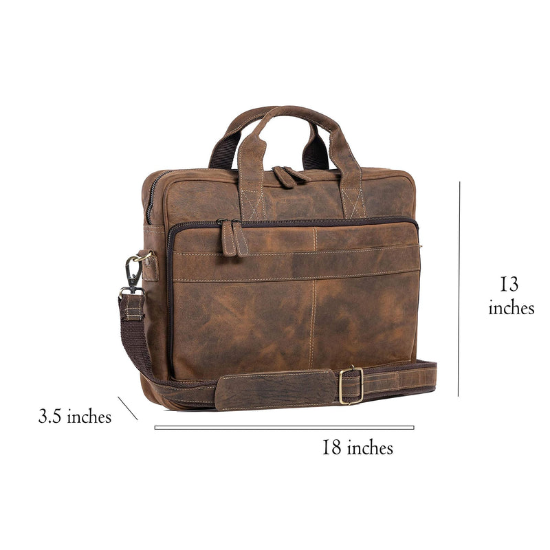 Leather briefcase 18 Inch Laptop Messenger Bags for Men and Women Best Office briefcase Satchel Bag