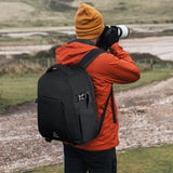 RAINSMORE Camera Bag Professional DSLR SLR Mirrorless Photography Camera Backpack 14 Inch Waterproof Camera Case With Tripod Holder&Laptop Compartment for Canon Nikon Sony for Photographers Black