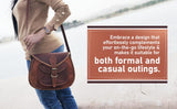Firu-Handmade Women Vintage Style Genuine Brown Leather Crossbody Satchel Bag Handmade Purse