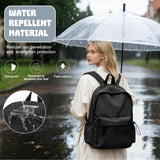 VECAVE School Backpack Black Waterproof Bookbag Casual Lightweight Travel Rucksack Daypack Backpacks for Men Women College High School Bags backpack for Boys Girls Teens
