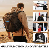 Heytrip Cooler Backpack 54 Cans Insulated Cooler Bag, Keep Freeze for 20 Hours, Waterproof & Leak-Proof Cooler with Multi-Compartments(White)