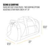 Carhartt Classic Round Duffel with Utility Pouch, Heavy-Duty, Water-Resistant Packable Gear Bag for Jobsite, Gym, and Travel, Black, 60L