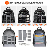 TARION Camera Backpack Bag Small - Professional DSLR Photography Case with 13 inch Laptop Compartment & Waterproof Rain Cover & Bottom Tripod Holder for Men Women Photographers - Black TB-S