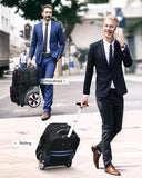 MATEIN Rolling Bag with Wheels, 17 Inch Extra Large Laptop Roller Backpack for Adults with Anti Theft Lock & Sturdy Handle, Water Resistant Wheeled Bag Carry On Luggage for Teacher Work Travel Men