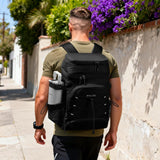 Realcool Backpack Cooler，33 Cans Insulated Leakproof Soft Cooler Bag Lightweight Camping Beach Lunch Backpack for Men Women,23L,Black