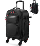 Rolling Backpack with Wheels – Airline Approved Underseat Carry-On Luggage 18x14x8, Water-Resistant Personal Item Bag with 2 Extra Replacement Wheels, Fits 15.6 Inch Laptop, Travel Backpack for Men