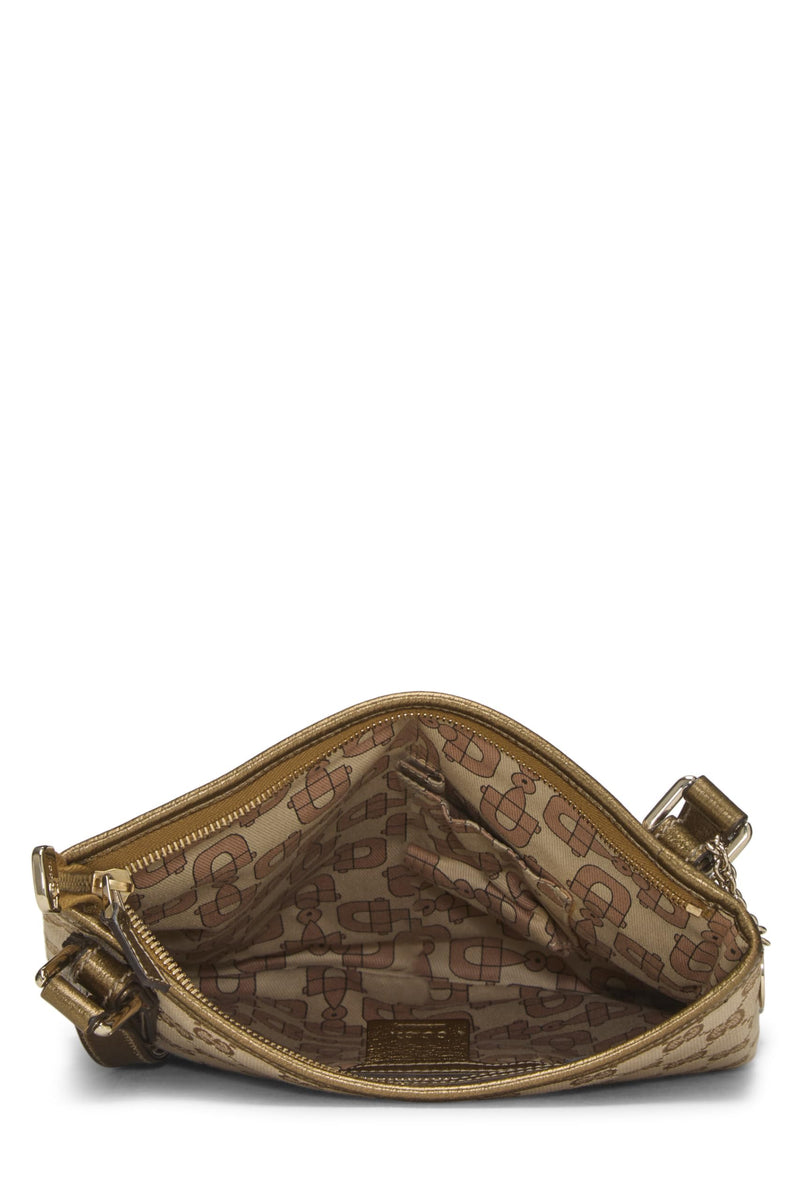 Gucci, Pre-loved Original GG Canvas Jolicoeur Messenger, Gold