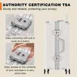 AnyZip Carry On Luggage PC+ABS Aluminum Frame Zipperless Luggage Hard Shell Suitcase with TSA Lock Double Spinner Wheels 20 Inch White