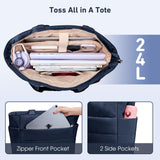 KALIDI Quilted Tote Bag, Carryall Puffer Shoulder Bag Padded Travel Large Anti Splash Zipper Casual Work Gym Women, Dark Blue