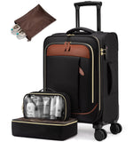 LOVEVOOK 4 Pcs Carry On Luggage 22x14x9 Airline Approved 20 Inch Underseat Carry on Suitcase for Women Men Softside Travel Luggage with Spinner Wheels and TSA Lock