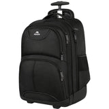MATEIN Rolling Backpack, 17 inch Water Resistant Wheeled Laptop Backpack, Carry on Luggage Business Bag, Overnight College Computer Bag Trolley Suitcase for Men Women Adults to Travel, Black