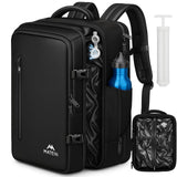 MATEIN Personal Item Vacuum Backpack with Pump, Waterproof Underseat Carry on Backpack with Vacuum Seal Compression for Airplane, TSA Flight Approved Travel Suitcase Bag Fits 17 inch Laptop, Black