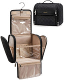 BAGSMART Makeup Bag for Women with Hanging Hook - Portable Cosmetic Case, Large Capacity Door Room Essentials Travel Organizer for Full Sized Cosmetics and Toiletries, Black