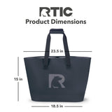 RTIC Ultra-Tough Tote Bag, Waterproof for Beach, Pool, Towel, Grocery, Shopping, Camping, Picnic, Travel, Boat, Heavy-Duty, Puncture Resistant, Large, Navy