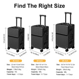 2-Piece Hardshell Zipperless Luggage Set, 20/26" Aluminum Frame Hardshell Spinner Luggage, Airline Approved Carry-On Luggage, TSA Lock, 360° Quiet Wheels With Cup Holder (Black)
