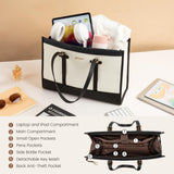 LOVEVOOK Laptop Bag for Women 15.6 inch Canvas Laptop Tote Bag, Large Capacity Work Bag with Clutch Purse, Computer Bag Office Business Briefcase, Casual Handbag for Travel College Teacher School