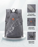 WATERFLY Hiking Packable Daypack Backpack: 25L Ultra Lightweight Day Pack for Woman Man - Small Compact Folding Back Pack for Outdoor Sport Cycling Camping Travel Trip - Gray