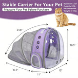 Cat Backpack Carrier Back Expandable Bubble Pet Carrier Backpack for Large Cat, Kitten and Dog, Designed for Hiking, Travelling and Outdoor Use (Back Expandable-Purple)