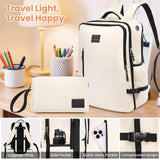 Hoteel Luggage Sets 5 Piece, 4-Yr Warranty Durable Suitcase Dual-Spinner Wheel TSA Lock, Lightweight Travel Hardshell PC+ABS Carry on Luggage for Men&Women, Beige(20in/24in/28in/BP/TB)
