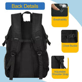 DAFISKY Basketball Backpack with Ball Compartment – Large Basketball Bag with Shoes Compartment Soccer Volleyball Bag Sports Backpack for Football, Black
