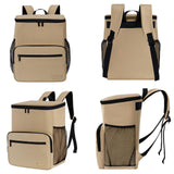 MIRASON Cooler Backpack Insulated Leak Proof Beach Backpack Cooler Bag, Cooling Beer Lunch Backpack Cooler for Men Women Picnic Hiking Camping Travel with 4 Pockets, Khaki