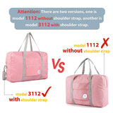 Narwey For Spirit Airlines Foldable Travel Duffel Bag Tote Carry on Luggage Sport Duffle Weekender Overnight for Women and Girls (1112 Pink)