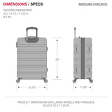 SwissGear 7366 Signature Hardside Expandable Luggage with Spinner Wheels, TSA Lock, Pink, Checked-Medium 23-Inch
