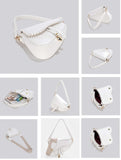 PURFANREE Women Trendy Saddle Shoulder Bag Clutch Purse Underarm Handbag Satchel HandBag Crossbody Bag