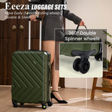 Eeeza Luggage Sets 5 Piece, Suitcases with Wheels, ABS Hard Case Luggage with TSA Lock Spinner Wheels, Carry On Luggage Set(5 Piece Sets (20"/24"/28"/DB/TB))