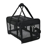 Amazon Basics Airline Approved Soft-Sided Mesh Pet Travel Carrier with Shoulder Strap, Portable, Washable Removable Fleece Pad for Dog, Cat, up to 16 pounds, 16.5