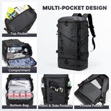 HIMZ WARRIOR Cooler Backpack with Lunchbox Compartment for Travel Large Insulated Backpack Heavy Duty Men for Camping -17 inch Laptop Bag Carry On Backpacks for Airplane, Black