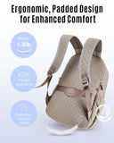 LIGHT FLIGHT Travel Laptop Backpack Women, 15.6 Inch Anti Theft Laptop Backpack with USB Charging Hole Water Resistant Casual Daypack Computer Backpack for Work, Warm Gray