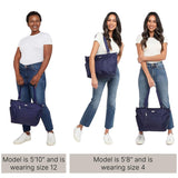 Baggallini Essential Laptop Tote - Work Tote Bag with Laptop Sleeve - Lightweight Travel Crossbody Shoulder Bag for Women, Black