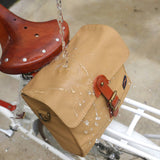 TOURBON Canvas Cycling Bike Handlebar Bag Bicycle Saddlebags Shoulder Messenger Storage (Khaki)