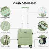 Hanke 16 Inch Underseat Carry On Luggage with Wheels Hard Shell Mini Small Suitcases Carry On Bag for Airline Approved TSA Luggage Lightweight Travel Suitcase(Bamboo Green)