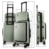 TRAVELARIM 20 Inch Carry On Luggage 22x14x9 Airline Approved, Carry On Suitcase with Wheels, Hard-shell Carry-on Luggage, Durable Luggage Carry-On, Sage Green Small Suitcase with Cosmetic Case