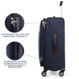 Travelpro Platinum Elite Softside Expandable Checked Luggage, 8 Wheel Spinner Suitcase, TSA Lock, Men and Women, True Navy Blue, Checked Medium 25-Inch