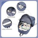 coofay Backpacks For School Bag School Backpack For College Backpacks Bookbag For Women Waterproof Gym Backpack For Men Book Bags Small Simple Backpack Purplish Blue