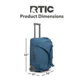 RTIC Road Trip Rolling Duffle Bag with Wheels for Men and Women, Traveling Tote for Camp, Travel, Gym, Weekender, Camping, Overnight Carry On, Sports, Spacious, Water Resistant, Medium, Storm