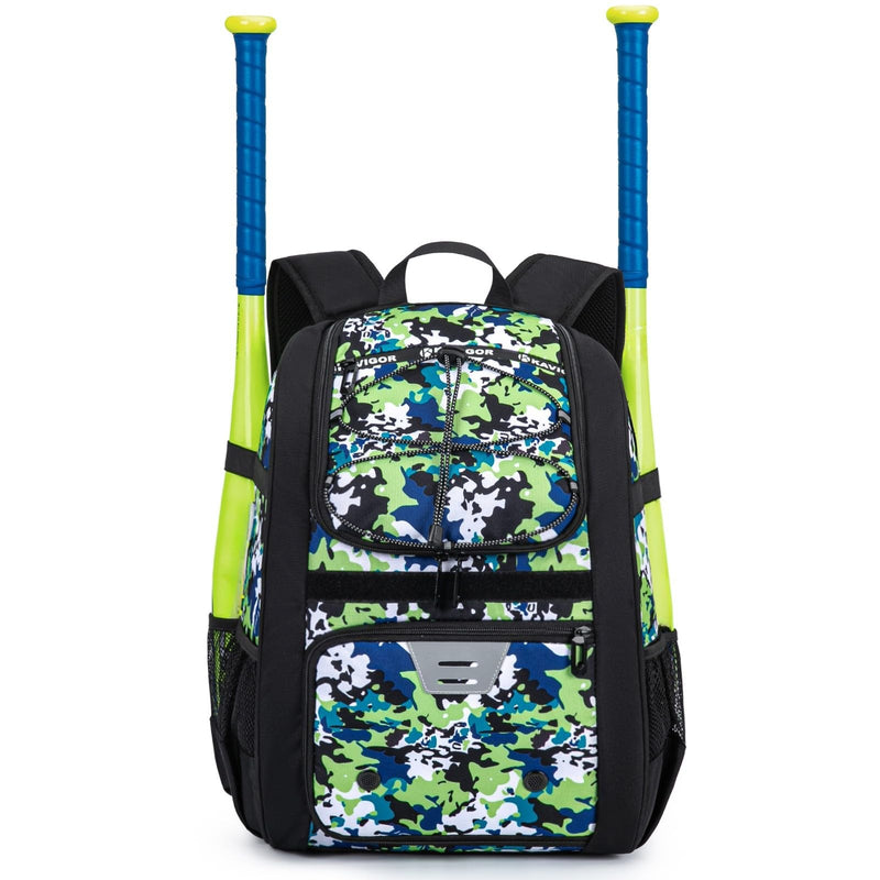 KAVIGOR Youth Baseball Bag, Softball Bag for Girls & Boys, Kids Tball Backpack with Shoes Compartment