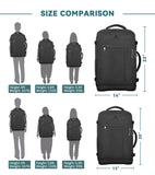 AREYTECO Travel Backpack, 50L Expandable Extra Large Laptop Backpack, Carry On Backpack Water Resistant Business Suitcase Daypack Bag Fits 17 Inch Laptops, Travel Gifts for Men Women, Black