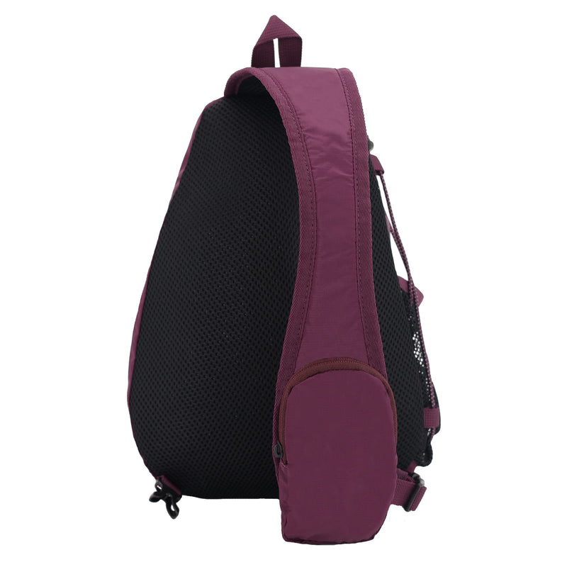 Eddie Bauer Ripstop 8L Shoulder Sling Pack with Padded Air-Mesh Adjustable Crossbody Strap for Right or Left Handed Fit - Dk Plum