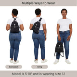 Baggallini Naples Convertible Backpack - Travel Sling Crossbody - 12" Nylon Handbag w/ RFID & Padded Tablet Sleeve