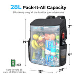 Terrete Cooler Backpack, 30 Cans Backpack Coolers Insulated Leak Proof, Large Double Deck Cooler Backpack for Travel, Camping, Picnic - Black