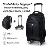 diwolor 35L Multi-Scene Detachable Handle Travel Rolling Backpack Airline Approved,360° Rotating Fit 15.6 Inch Laptop College Backpack With 4 Wheels,Carry on Luggage