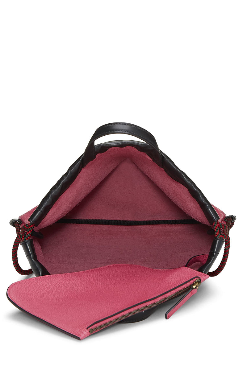 Gucci, Pre-Loved Leather Logo Print Drawstring Backpack, Pink