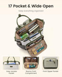 LOVEVOOK Laptop Backpack for Women with Giant Tumbler Holder,15.6 inch Professional Nurse Teacher Backpack Computer Laptop Bag,Cute Travel Backpack Purse Work College Bag,Beige-Bean green-Army green